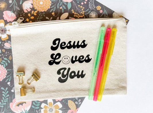 Jesus Loves You Canvas Pouch