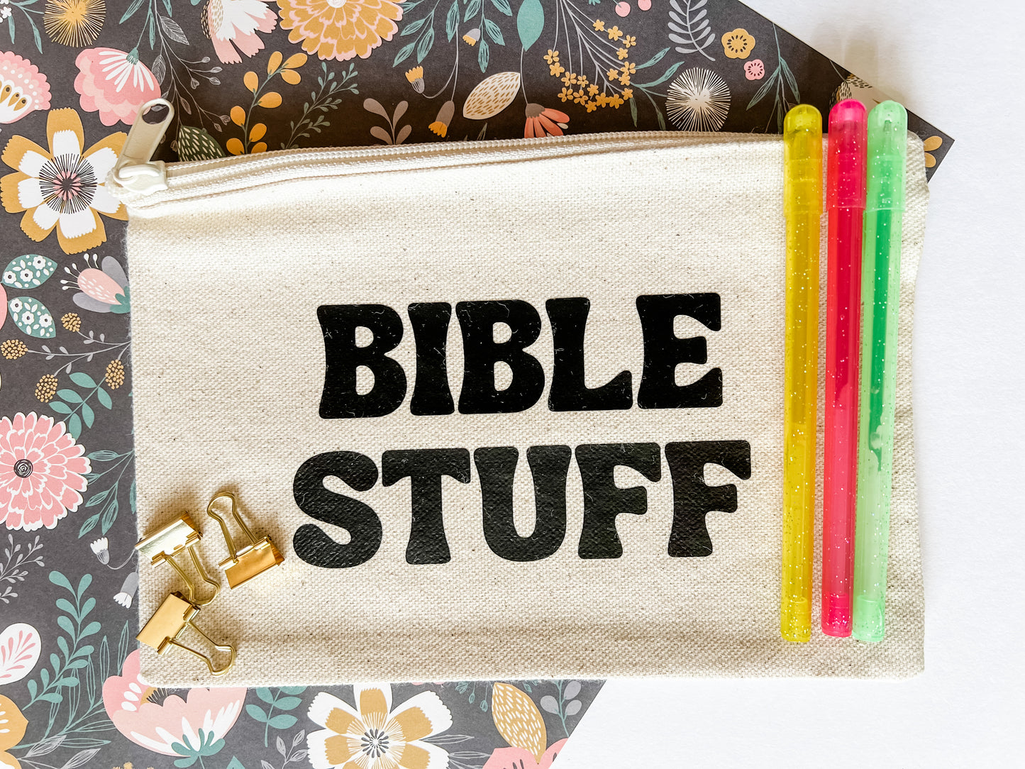 Bible Stuff Canvas Pouch