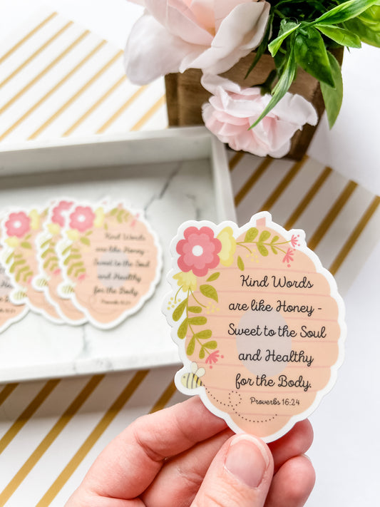 Proverbs 16:24 Beehive Sticker